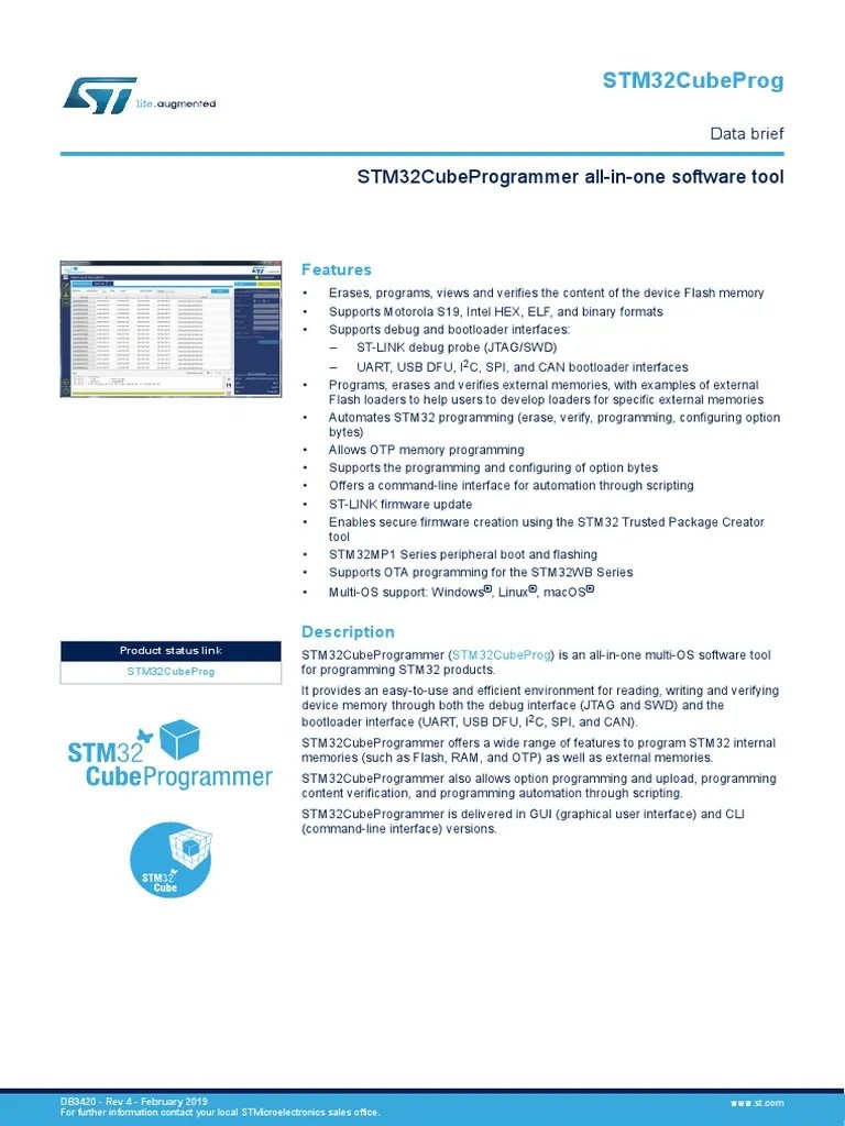Stm32Cubeprog: Stm32Cubeprogrammer All-In-One Software Tool | PDF ...
