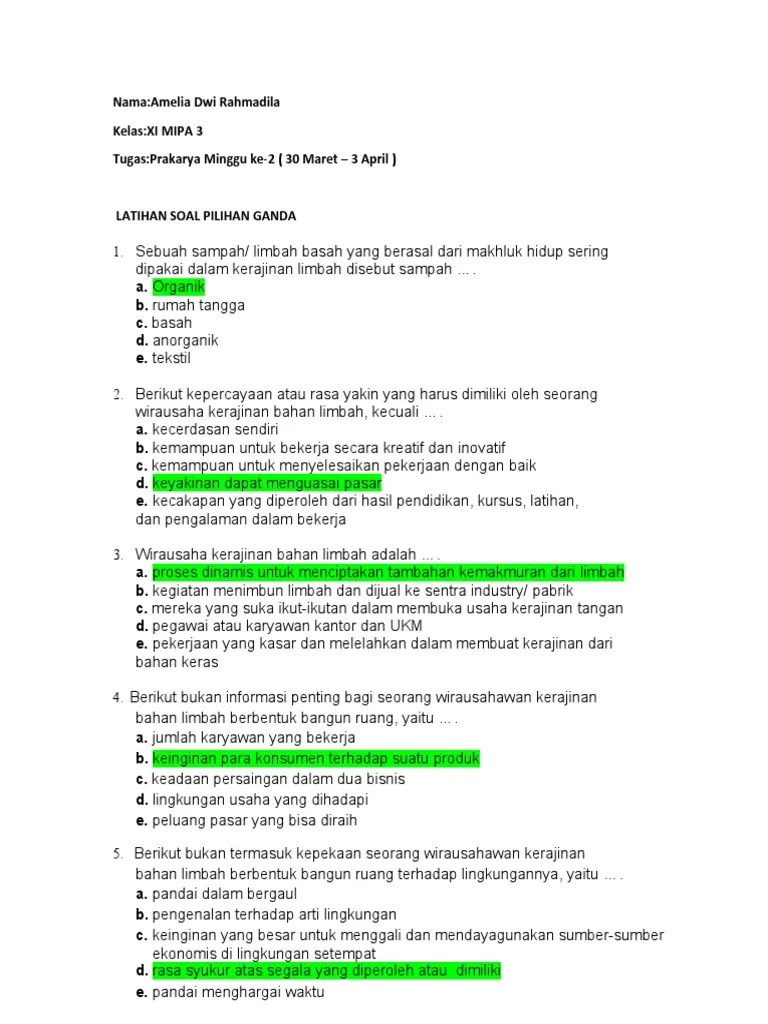 Prakarya PG Semester 2 Kelas 11 SMA | PDF