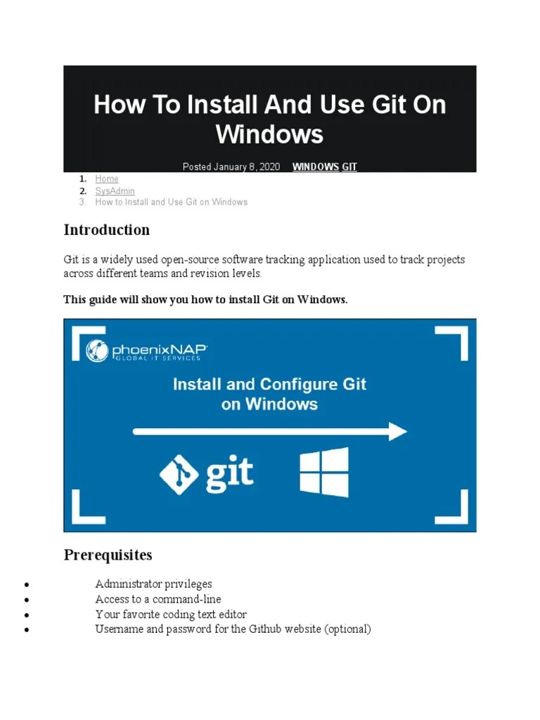 This Guide Will Show You How To Install Git On Windows | PDF | Command ...