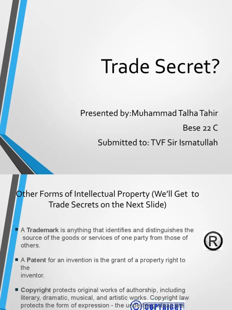 Trade Secret | PDF | Trade Secret | Injunction
