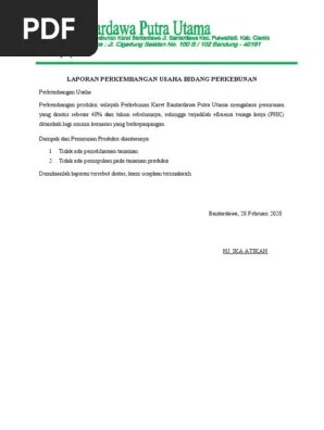 Pengembangan usaha budidaya tanaman perkebunan. Laporan Perkembangan Usaha Bidang Perkebunan Pdf