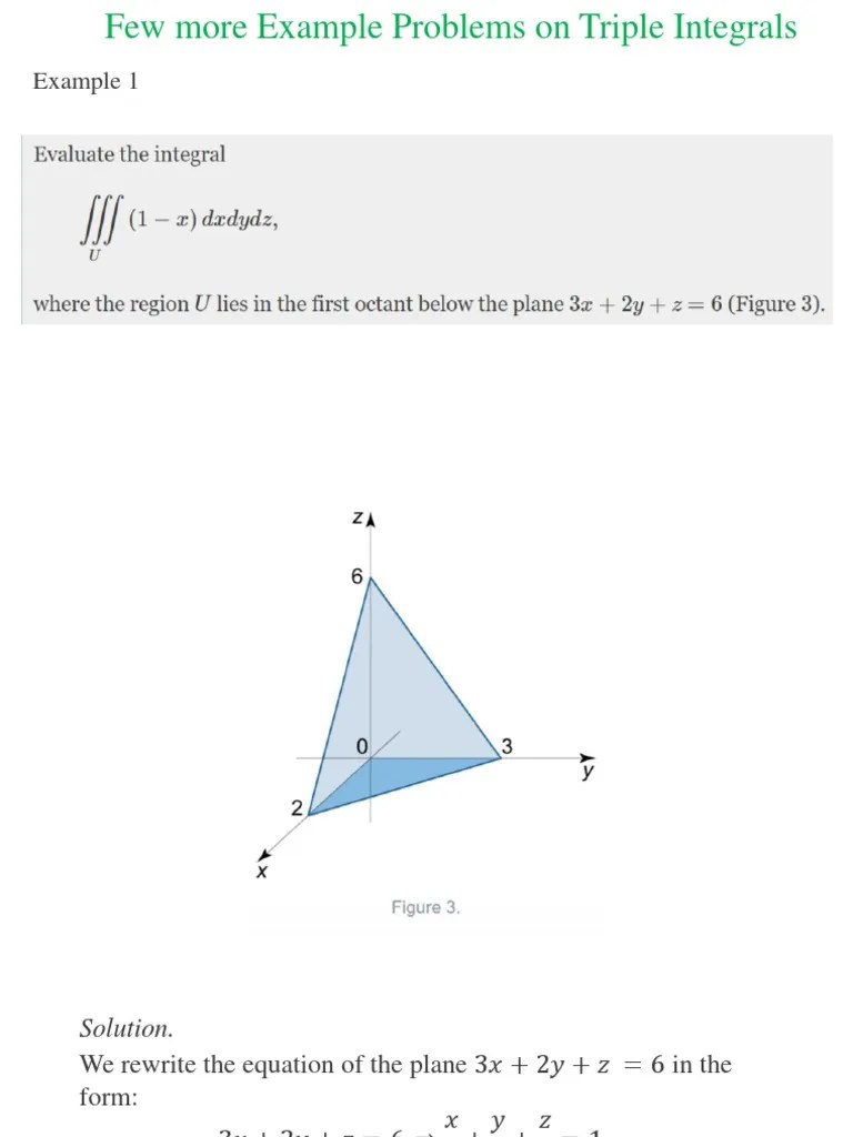 Few More Examples On Triple Integrals PDF | PDF | Triangle | Ellipse