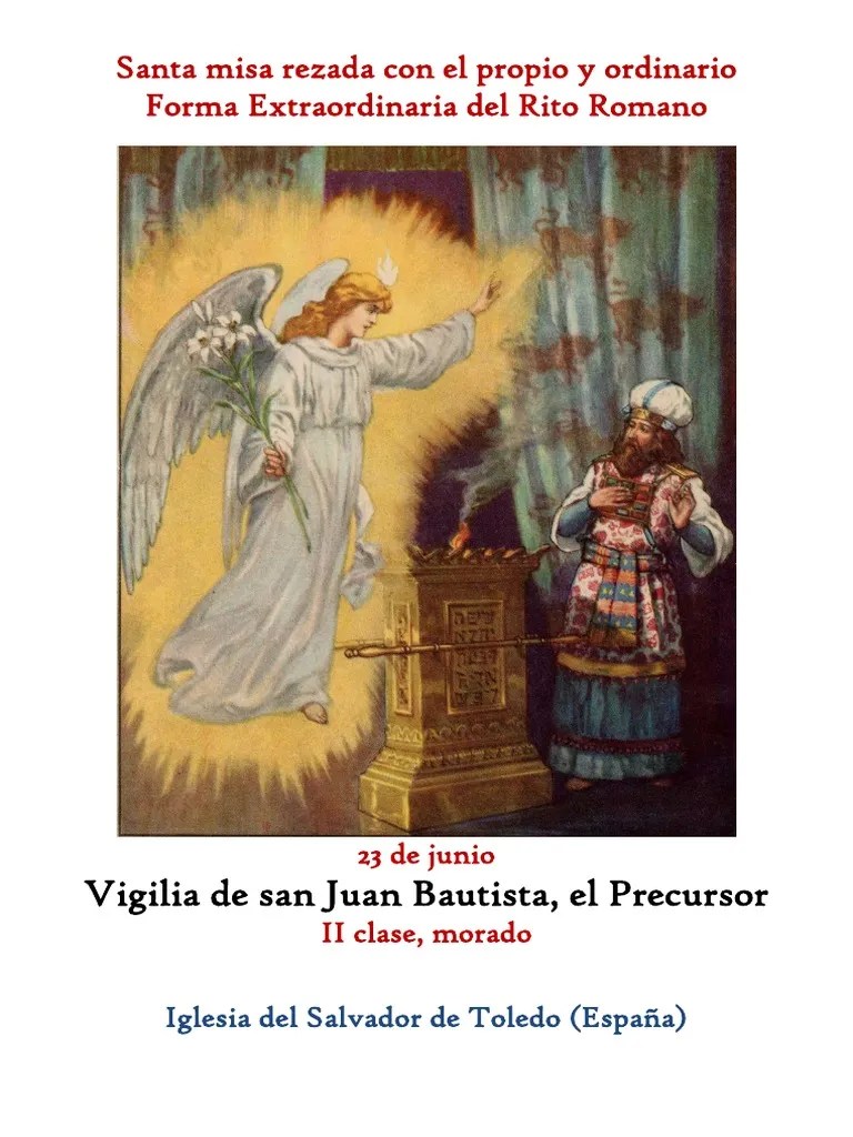 23 De Junio. Vigilia De San Juan Bautista. Propio Y Ordinario De La ...
