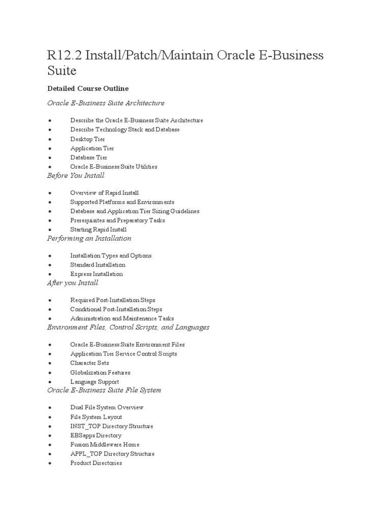 Install - Patch - Maintain Oracle E-Business Suite | PDF | Databases ...