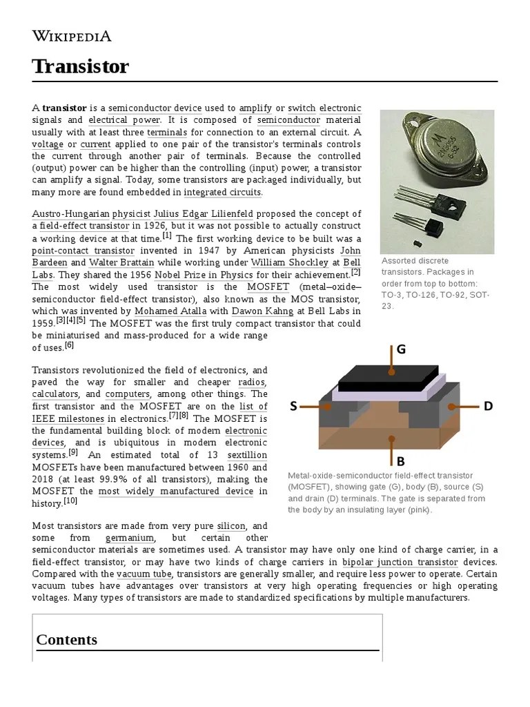 Transistor | PDF | Field Effect Transistor | Transistor