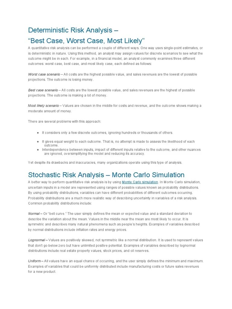 Deterministic Risk Analysis - 