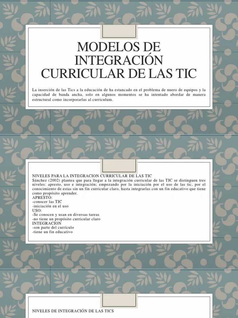 MODELOS De Integración CURRICULAR De Las Tic | PDF