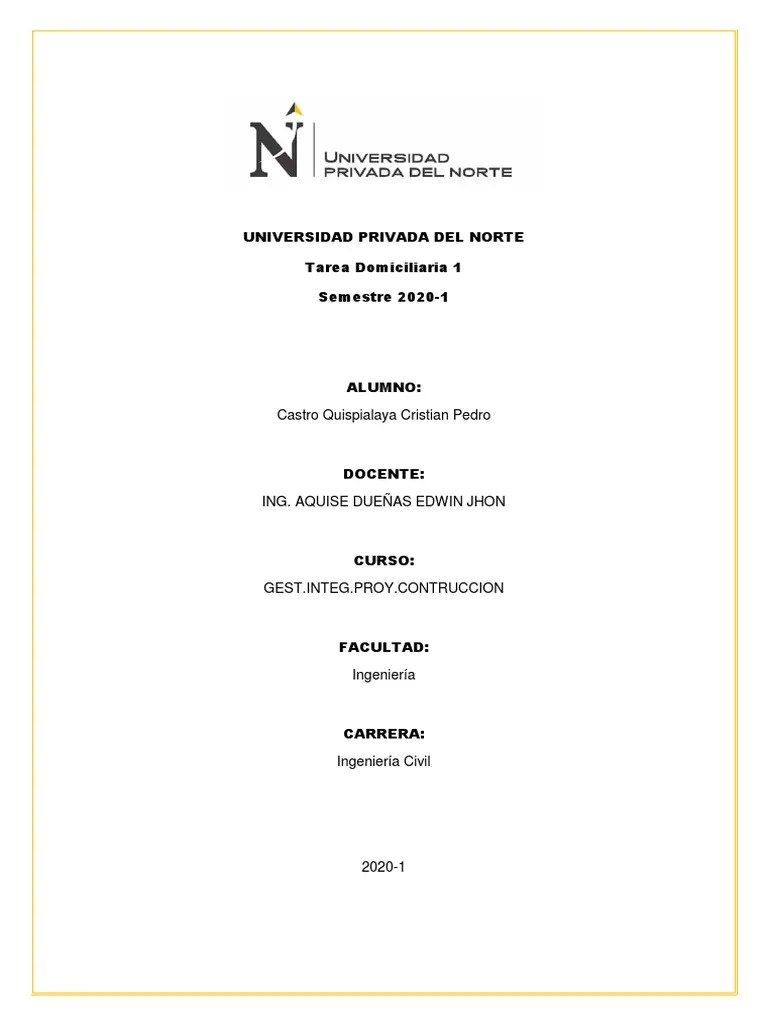 Universidad Privada Del Norte, Tarea 1 | PDF