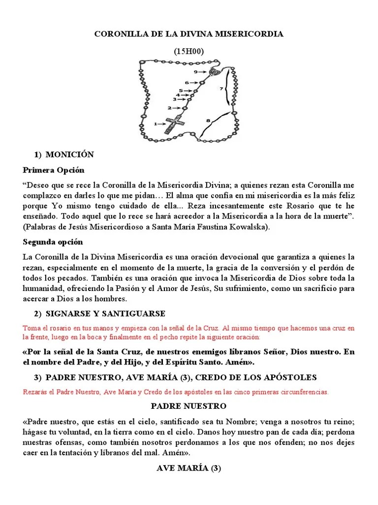 Coronilla De La Divina Misericordia | PDF | Oración | María, Madre De Jesús