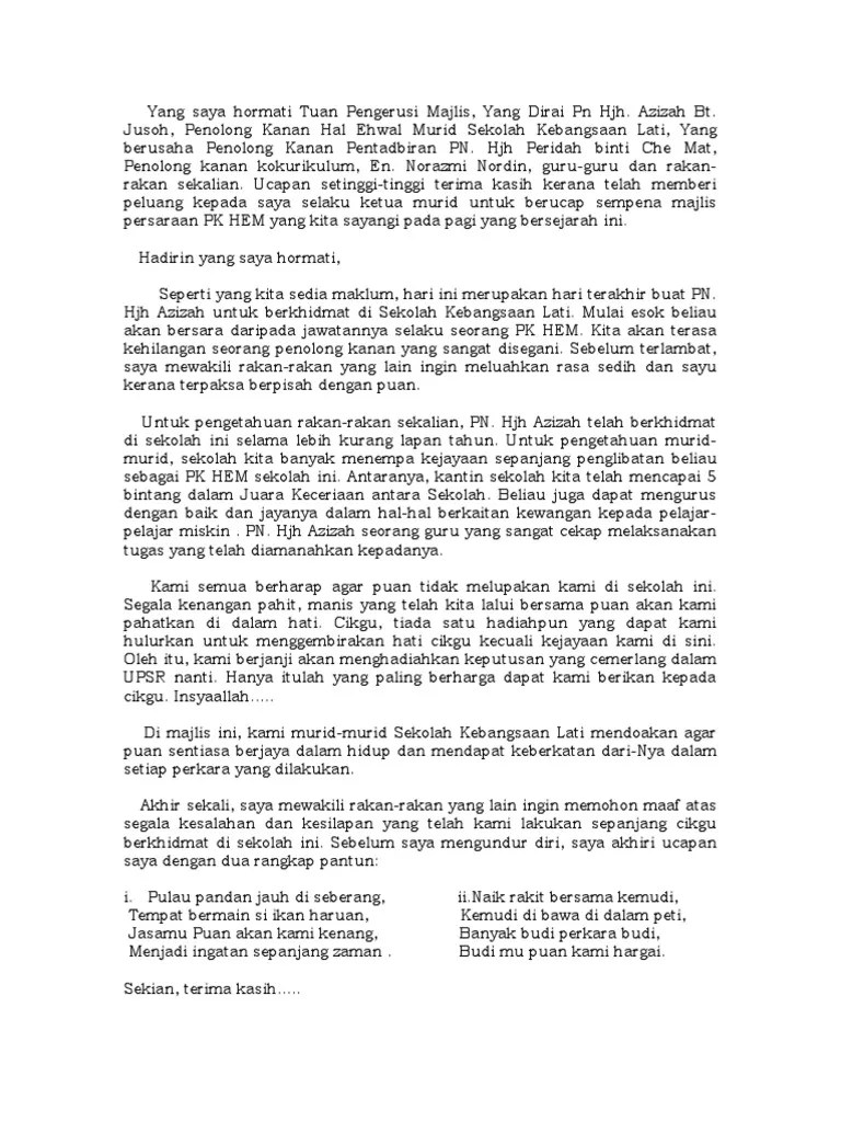 Puan beh, puan lim dan puan yap. Ucapan Pencen Pdf