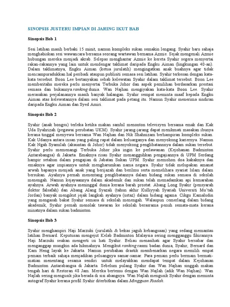 Sinopsis novel justeru impian di jaring by engku muzahadin issuu. Sinopsis Justeru Impian Di Jaring Ikut Bab Pdf