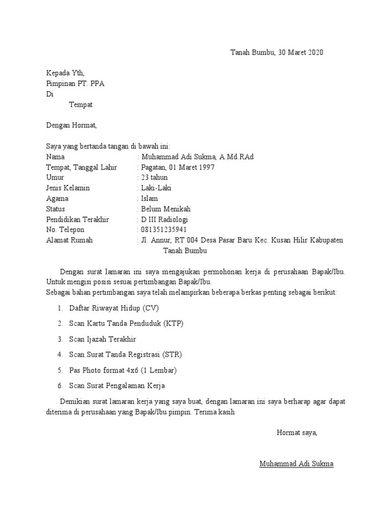 Lamaran Kerja | PDF