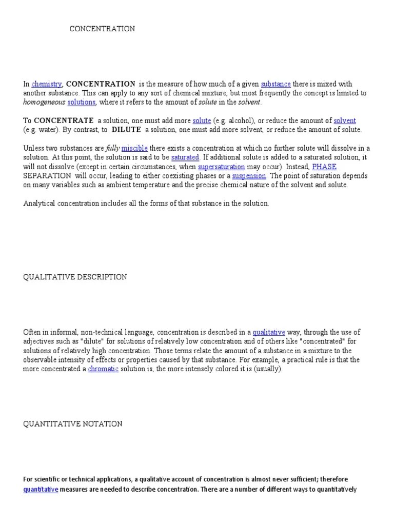 Chemistry Substance Solutions Solute Solvent: Homogeneous | PDF ...