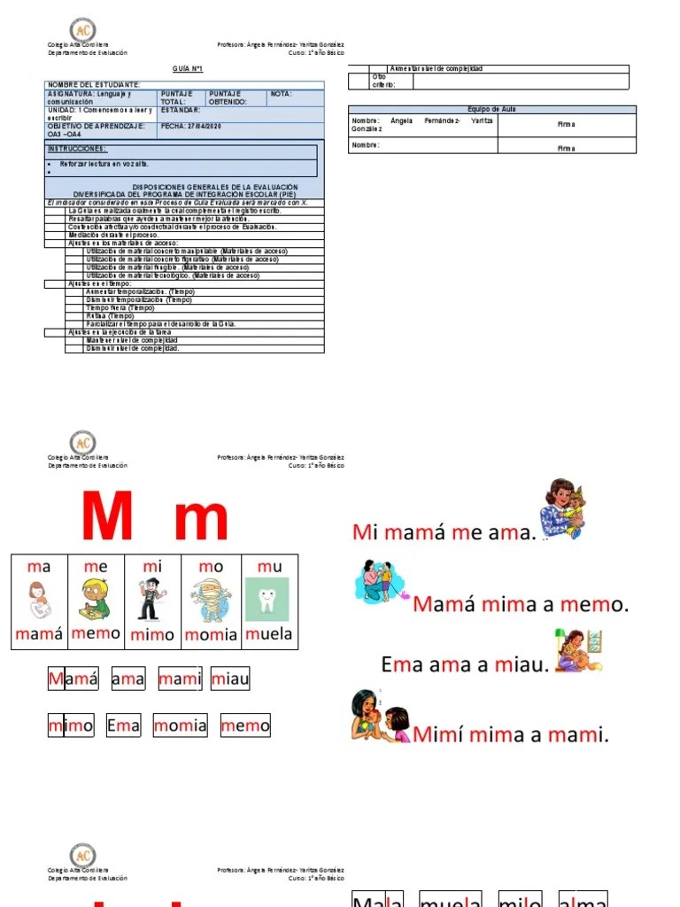 Lectura Letra M-L-P-S | PDF | Evaluación Neuropsicológica | Conceptos Psicologicos