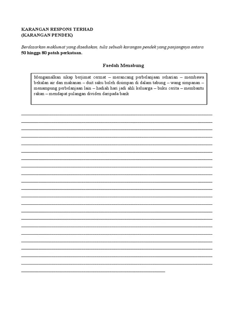 Ayat rangsangan ialah ayat yang berkaitan dengan tema atau soalan karangan. Karangan Pendek Pdf