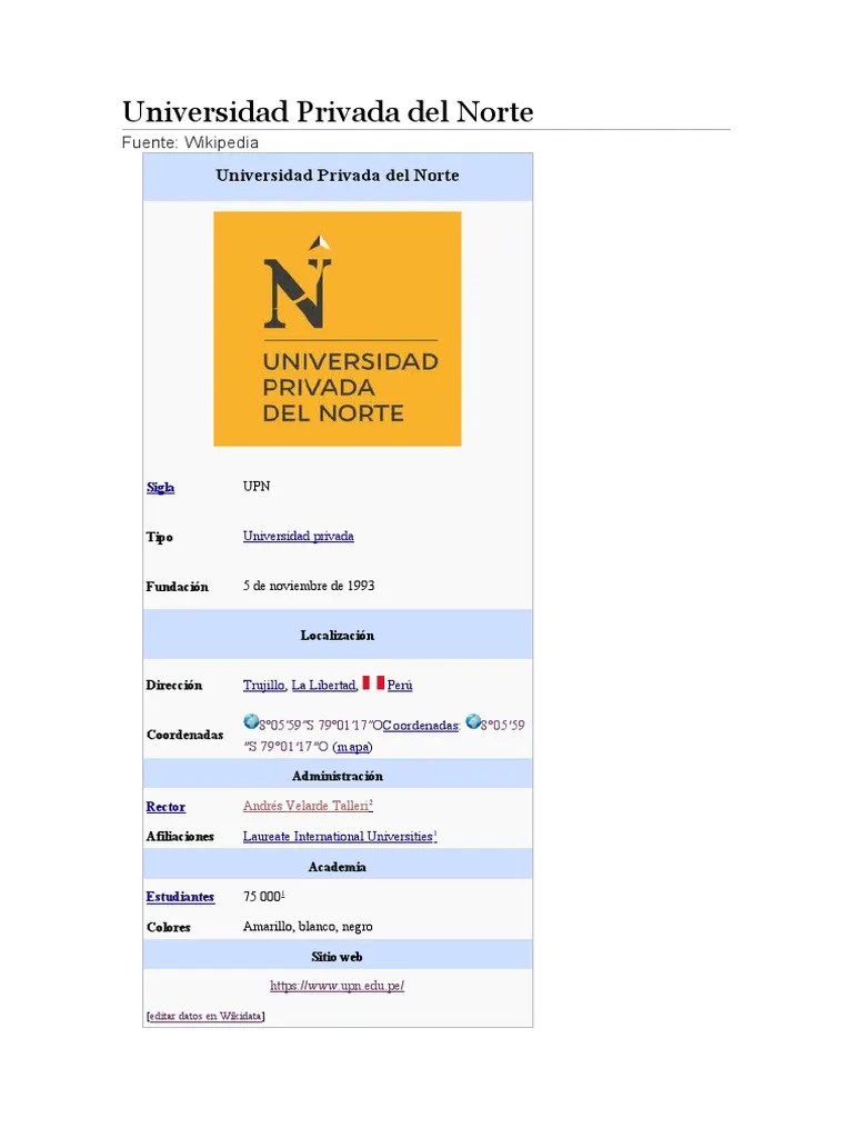 Universidad Privada Del Norte | PDF | Academia | Business