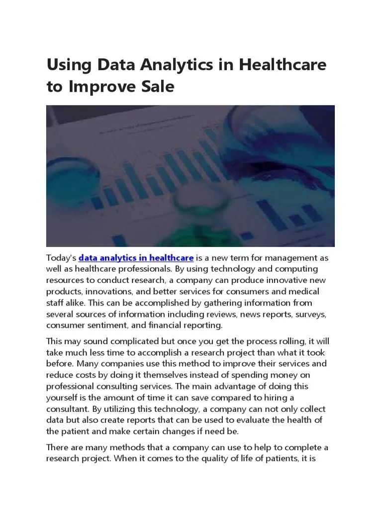 Data Analytics In Healthcare | PDF | Analytics | Randomized Controlled ...