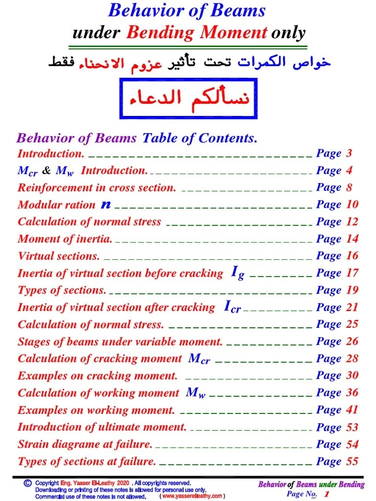 Behavior Of Beams Under Bending | PDF | Bending | Beam (Structure)
