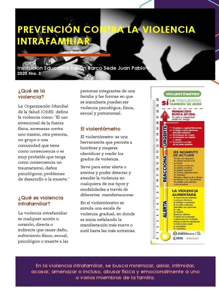 Prevención Contra La Violencia Intrafamiliar | PDF | Violencia ...