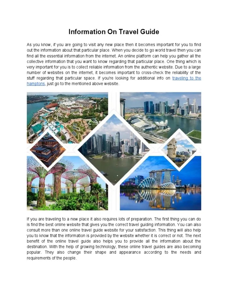 Information On Travel Guide | PDF | Guide Book | Tourism