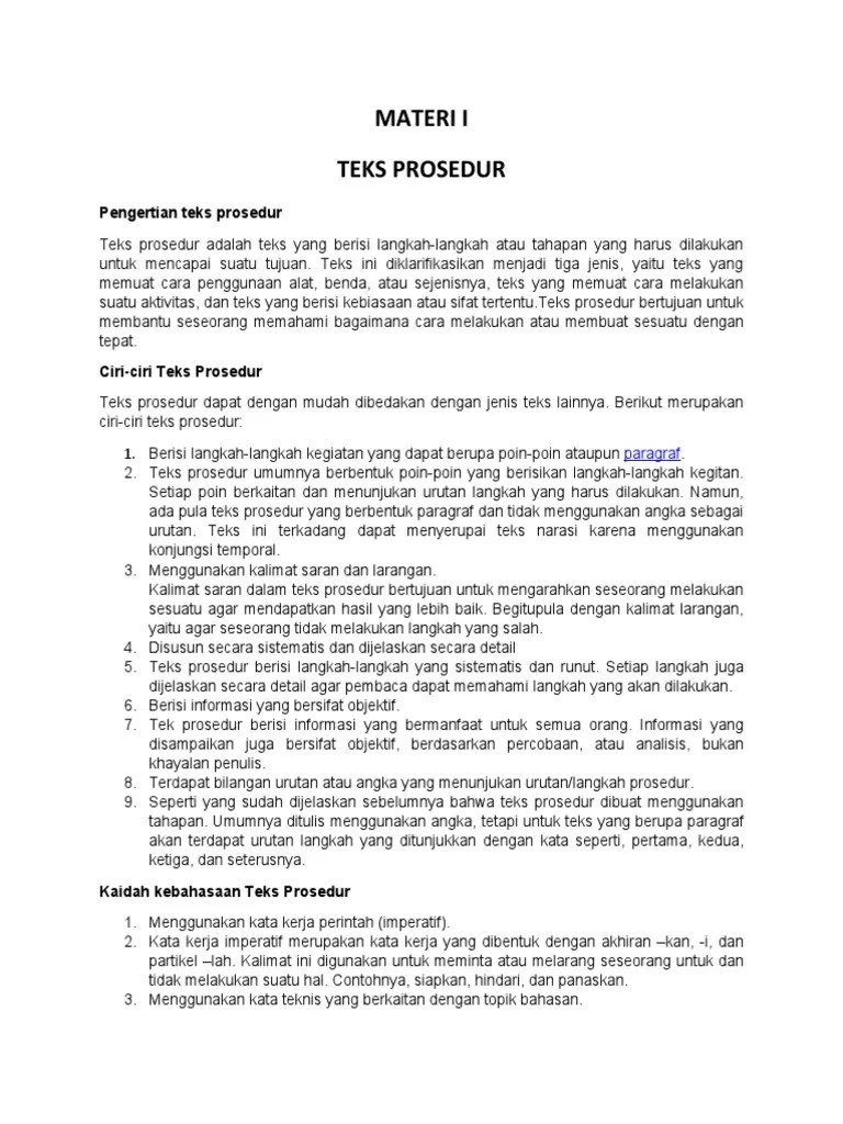 Teks Prosedur | PDF