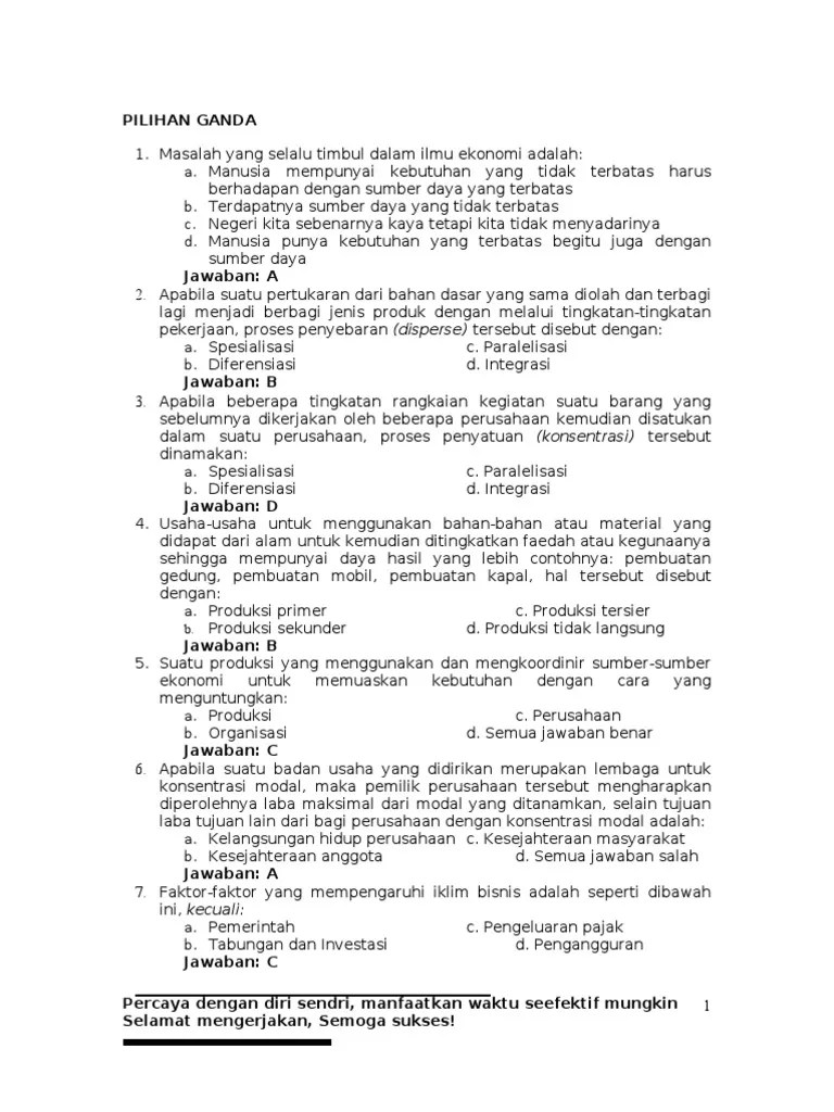 Contoh Soal Materi Permintaan Penawaran Terbentuknya Harga Pasar Pilihan Ganda Essay Home contoh soal soal dan kunci jawaban soal kelas x soal otomotif soal tkr soal tsm contoh soal pdto kelas 10 beserta jawaban.