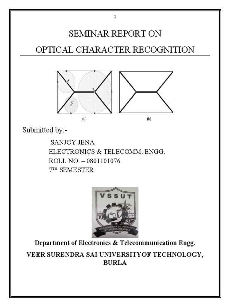 Seminar Report On Optical Character Recognition: Submitted By | PDF | Optical Character ...