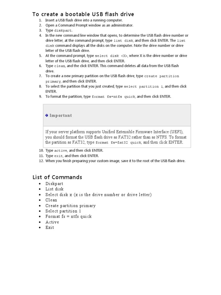How To Make A Usb Bootable Using CMD 39847 663 | PDF