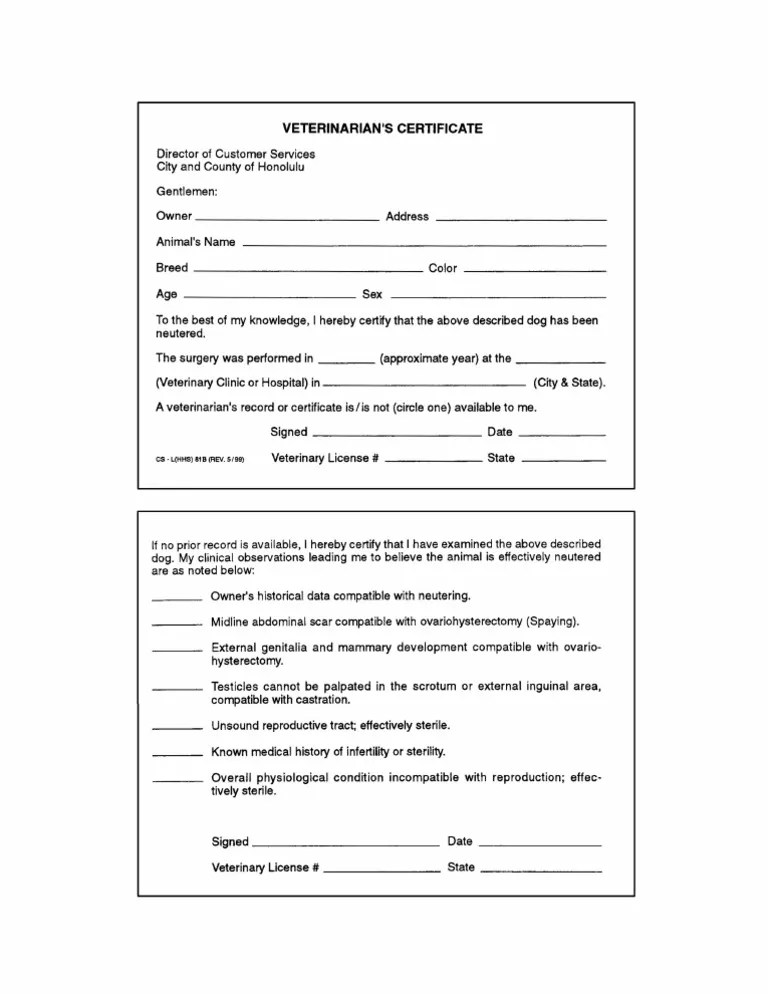 veterinary certificate form cs l ss 81b