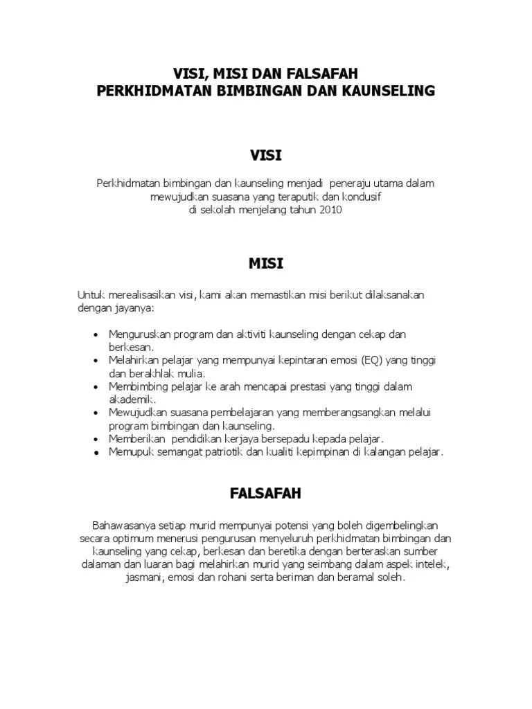 Hakmilik © 2020 kerajaan negeri perak. 5 Visi Dan Misi Pdf