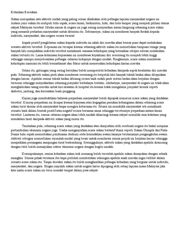 Peranan ibu bapa dalam usaha memupuk gaya hidup sihat. Get Kepentingan Sukan Air Kepada Negara Karangan Spm Png Sukangallery