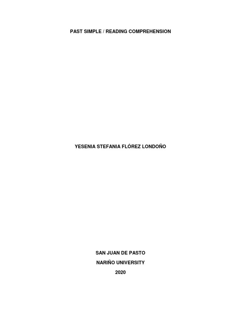 Past Simple. Reading Comprehension PDF | PDF | Linguistic Morphology | Linguistic Typology