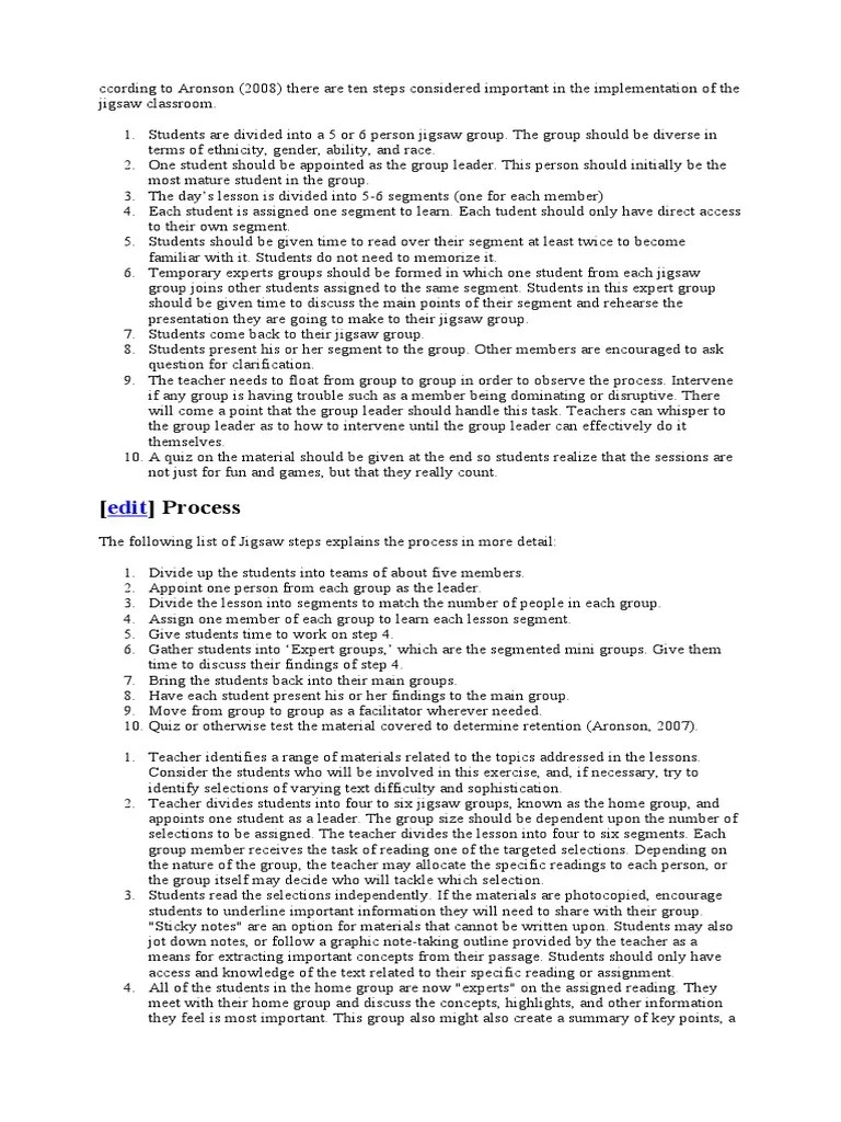 Jigsaw | PDF | Teachers | Learning