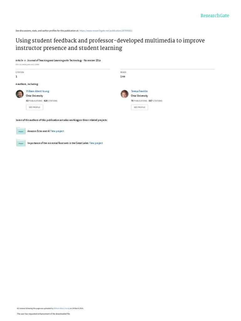 Using Student Feedback And Professor-Developed Mul | PDF | Educational ...