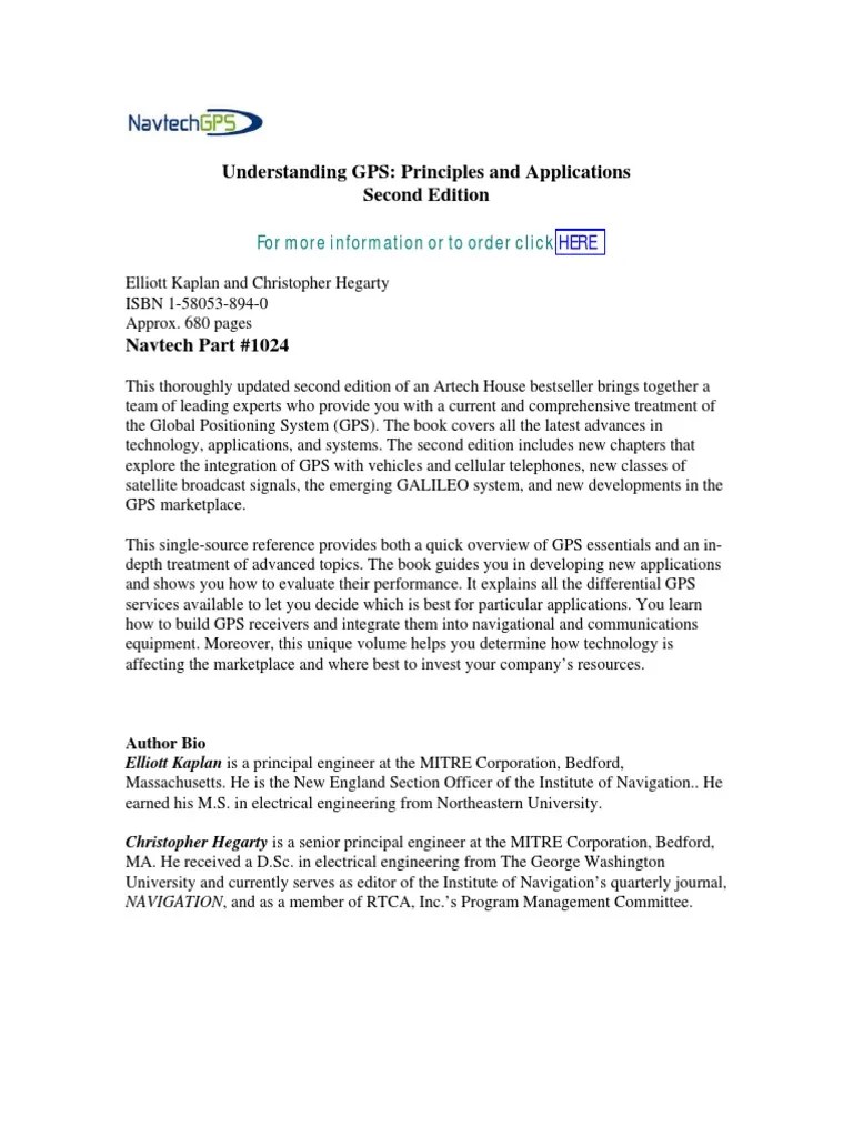 Understanding GPS: Principles And Applications Second Edition | PDF ...
