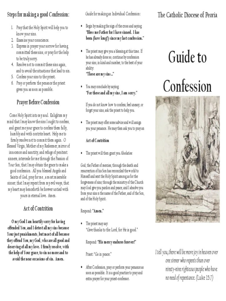 Guide To Confession: The Catholic Diocese Of Peoria | PDF | Confession (Religion) | Penance