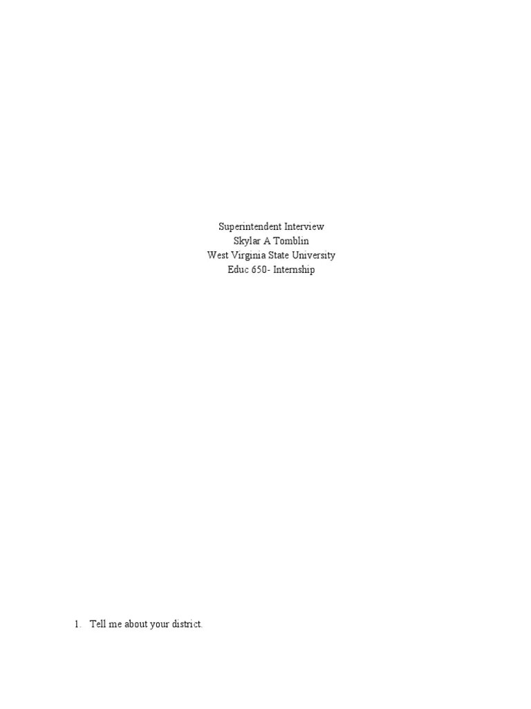 Superintendent Interview | PDF | Schools | Interview