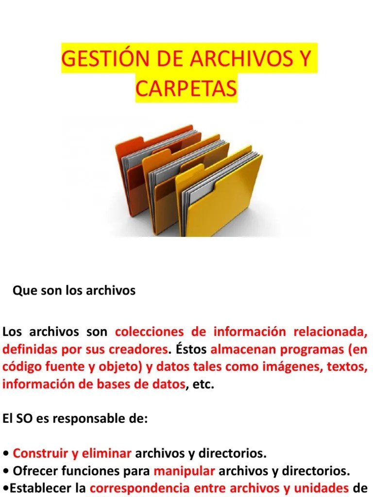 5 GESTION DE ARCHIVOS Y CARPETAS Primer Parcial | PDF | Archivo De ...