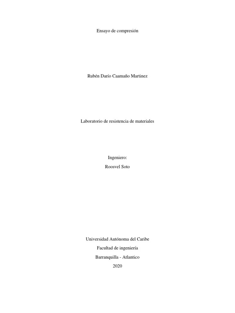Ensayo De Compresión | Descargar Gratis PDF | Mecánica | Ciencia De Los Materiales