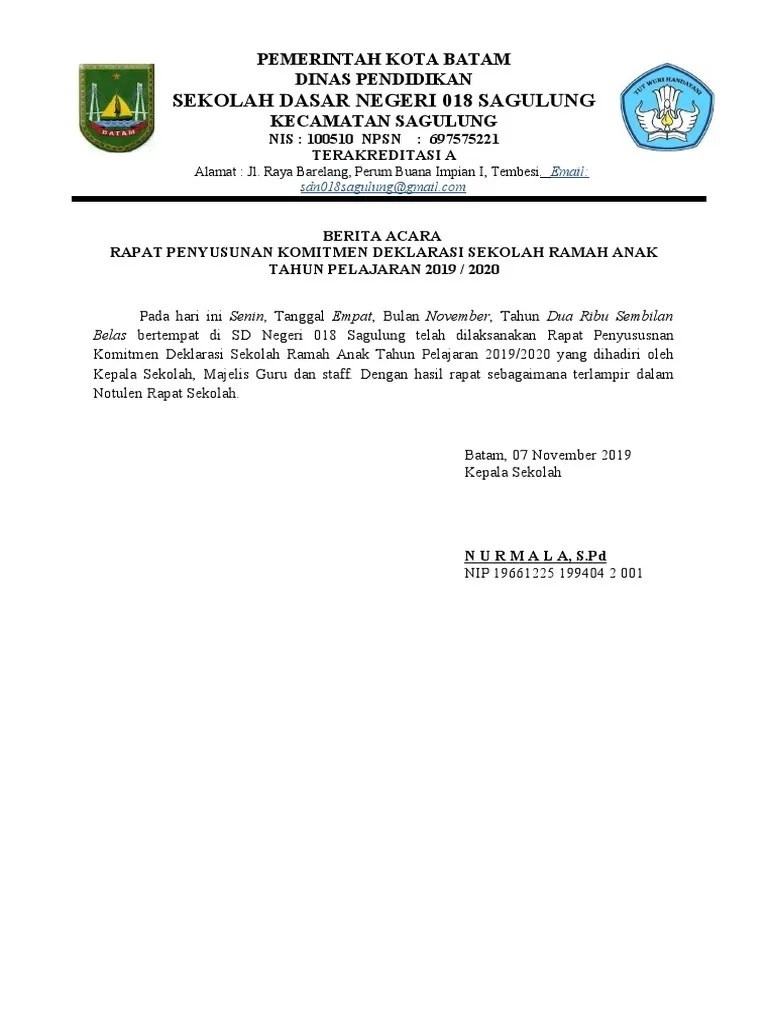 Sekolah Ramah Anak Sra Berikut Contoh Sk Tim Info Dunia Edukasi 