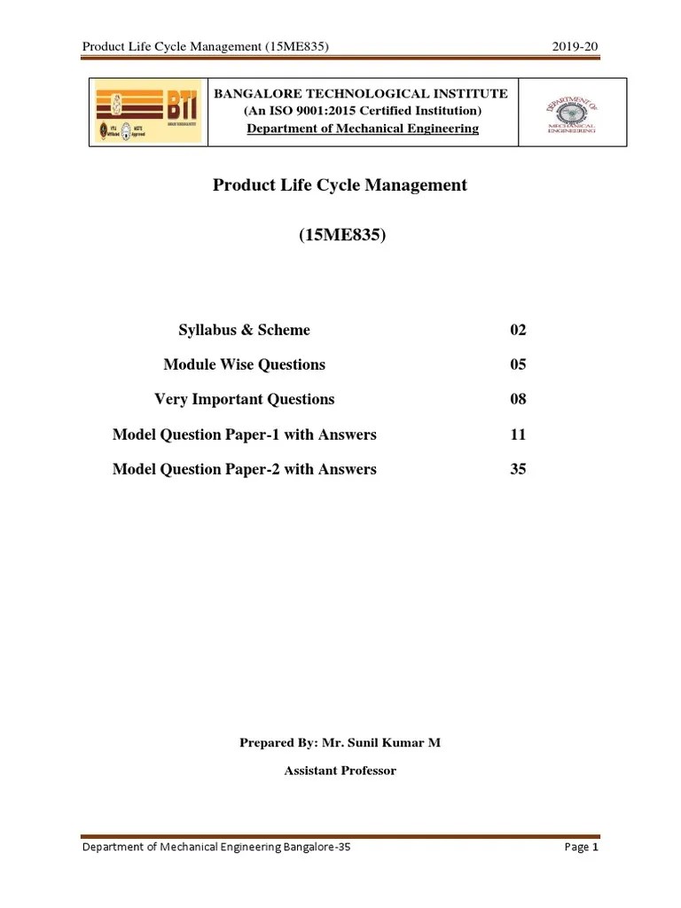 Product Life Cycle Management, Course Content | PDF | Product Lifecycle | Computer Aided Design
