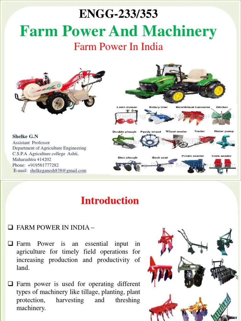 Farm Power And Machinery: ENGG-233/353 | PDF | Internal Combustion Engine | Piston