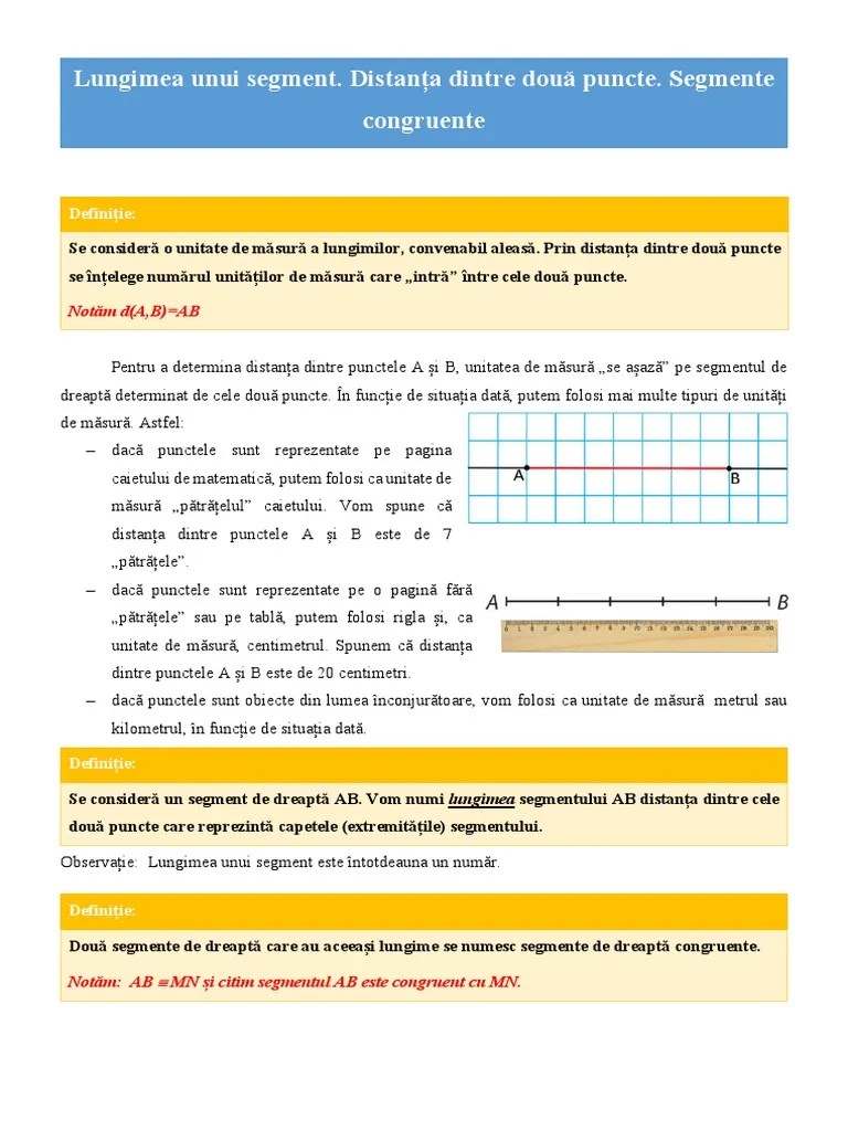 Alineatul 4 din articolul 621, mai mentioneaza: 1 Lungimea Unui Segment Distanta Dintre Doua Puncte Segmente Congruente
