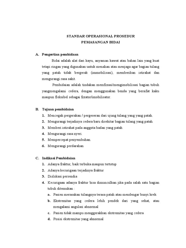 SOP Pemasangan Bidai | PDF