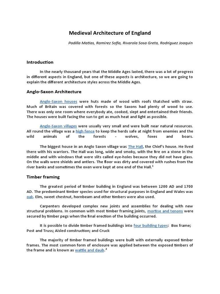 Medieval English Architecture | PDF | Gothic Architecture | Castle