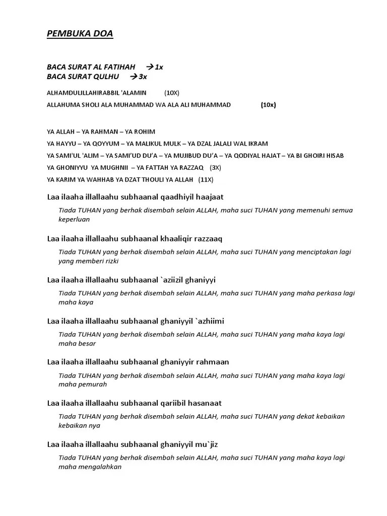 PEMBUKA DOA v2 | PDF