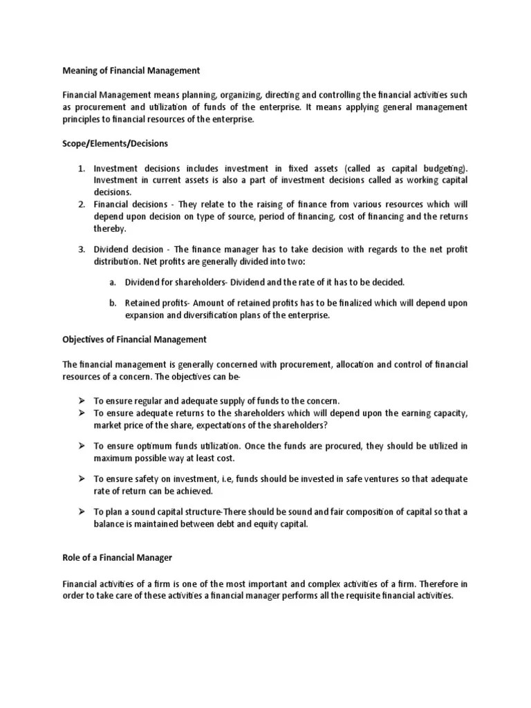 Introduction To Financial Management | PDF | Derivative (Finance ...
