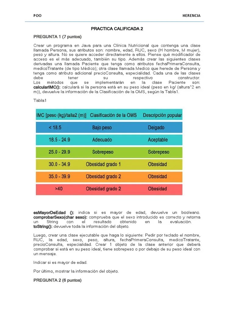 Ejercicios 2 De Herencia Poo | PDF | Herencia (Programación Orientada A ...