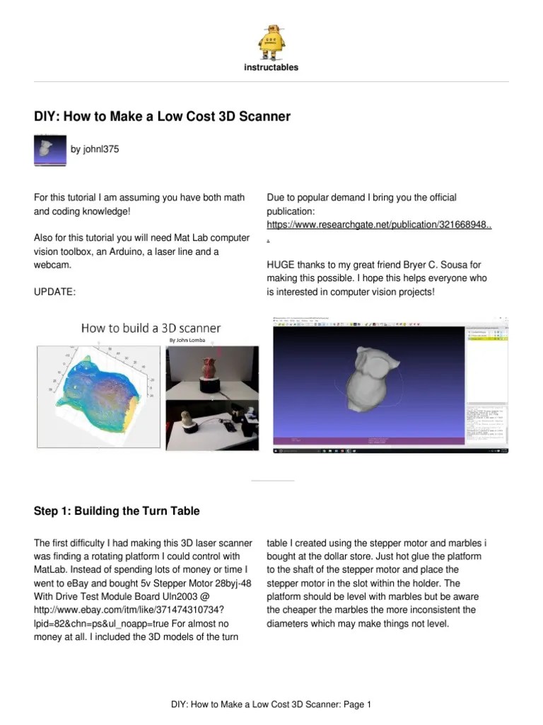 DIY: How To Make A Low Cost 3D Scanner: Step 1: Building The Turn Table ...