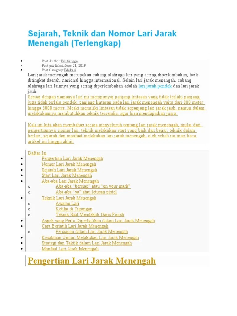 Lari Jarak Menengah | PDF